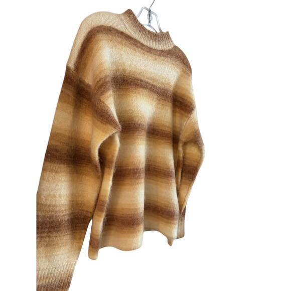 ACNE STUDIOS Ombre Stripe Mohair Wool Sweater Sand Beige NWOT Size Small - Picture 4 of 6